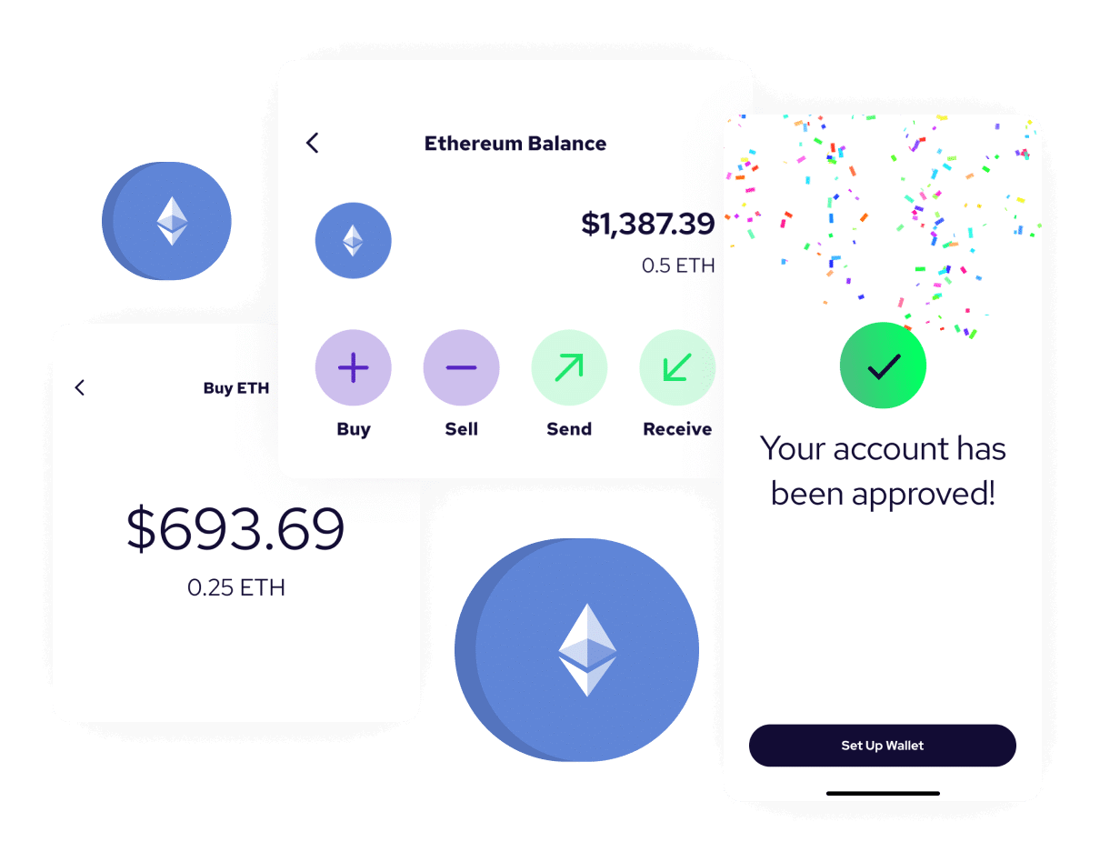 Ethereum in Coinme app screens.