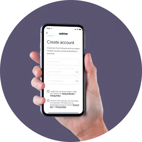 create coinme account using our mobile app